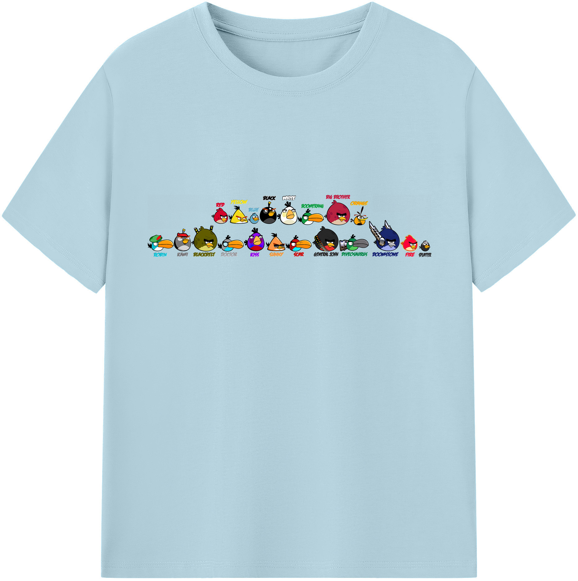 （画像用） Angry Birds アングリーバード 綿100％半袖Tシャツ（フロントプリント）